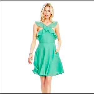 Banana Republic Mint Cross Front Ruffle Dress (Size 10p)